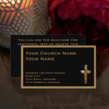 Christian Church Ministre Tan Black Croix stylish