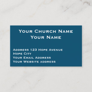Carte De Visite Christian Church Pastor Bleu Blanc Personnalisé In