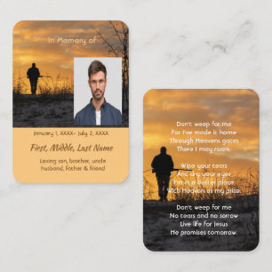 Carte De Visite Christian Memorial Hunter Chasse Stalking Jeu