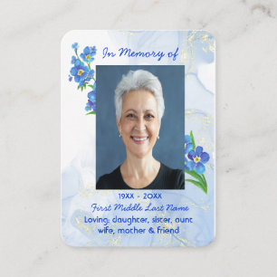 Carte De Visite Christian Memorial Keepsaké Oubliez-moi de ne pas"