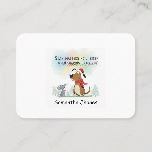 Carte De Visite Christmas business card  funny dog  (Devant)