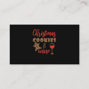 Carte De Visite Christmas cookies and wine