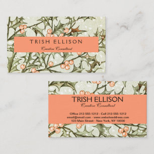 Carte De Visite Christmas Holly Jolie Antique Salutation