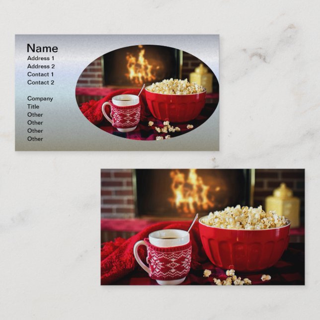 Carte De Visite Christmas Treet - Popcorn et Cidre chaud (Devant / Derrière)