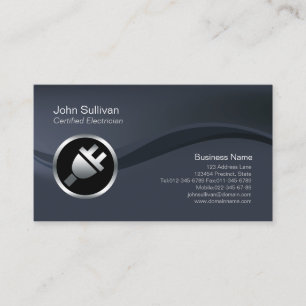 Carte De Visite Chrome Electric Plug Icon Electrician BusinessCard