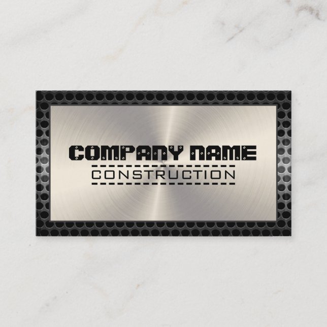 Carte De Visite Chrome Stainless Elegant Frontière moderne (Devant)