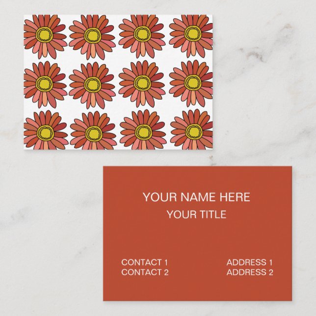Carte De Visite Chrysanthème Fleur Florale Chrysanthème (Devant / Derrière)