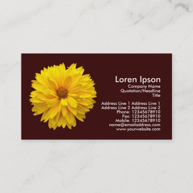 Carte De Visite Chrysanthème jaune - Brown foncé (Devant)