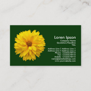 Carte De Visite Chrysanthème jaune - Vert foncé