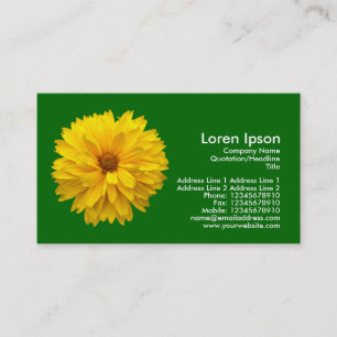 Carte De Visite Chrysanthème jaune - Vert herbe