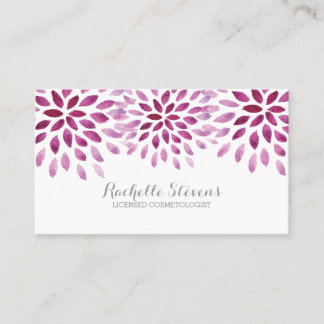 Carte De Visite Chrysanthèmes d'aquarelle pourpre