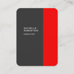 Carte De Visite Chubby élégant gris rouge minimaliste moderne