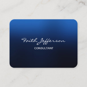 Carte De Visite Chubby Élégant Script tendance Blue Consultant