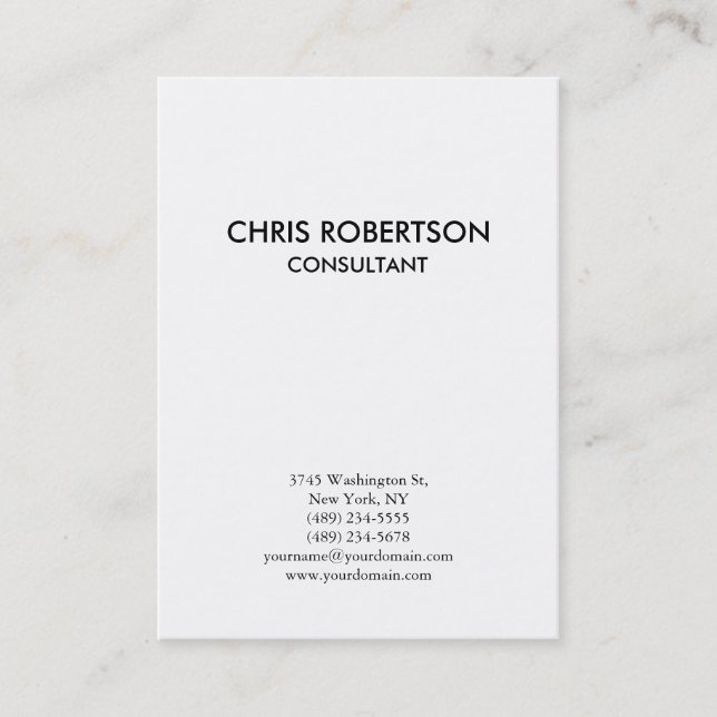 Carte de visite Chubby noir et blanc vertical (Devant)