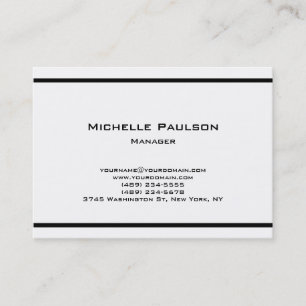 Carte De Visite Chubby Plain Noir Blanc Gestionnaire Consultant