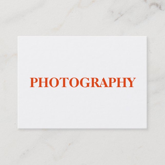Carte De Visite Chubby Simple White Orange Photographe (Devant)