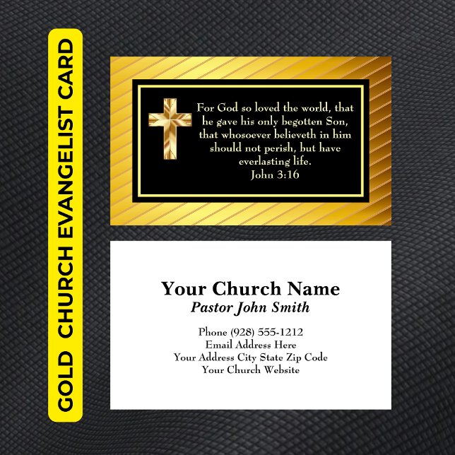 Carte De Visite Church Pastor Gold KJV John316 Evangelist Card (Gold KJV John316 Evangelist Card)