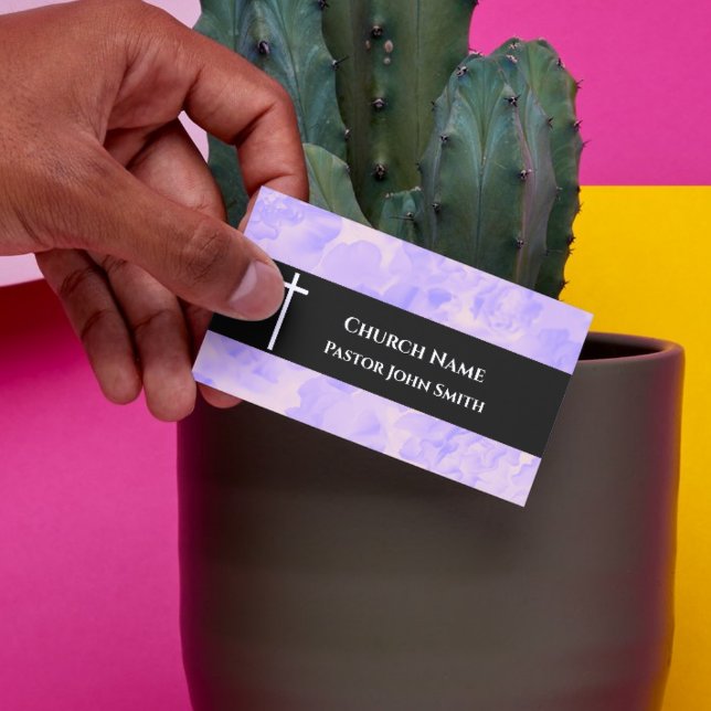 Carte De Visite Church Pastor Purple Alcohol Ink Christian (Church Pastor Purple Alcohol Ink Christian Business Card)