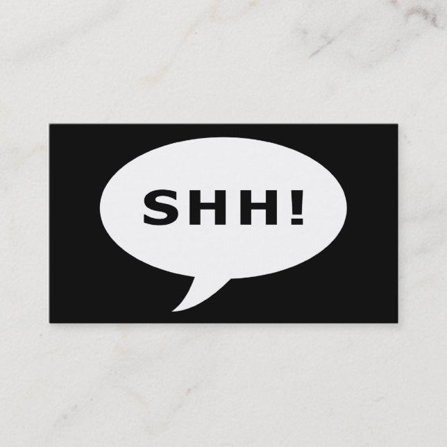 Carte De Visite chut ! bulle comique de fête (Devant)