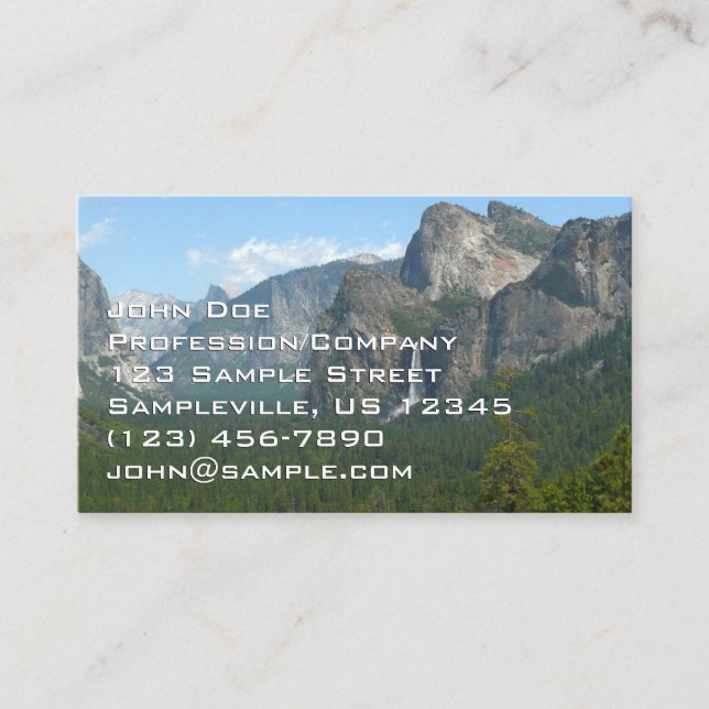 Carte De Visite Chute de Bridalveil et Half Dome à Yosemite (Devant)
