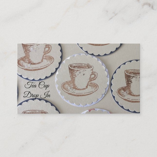 Carte De Visite Chute de Tasse à Thé (Devant)