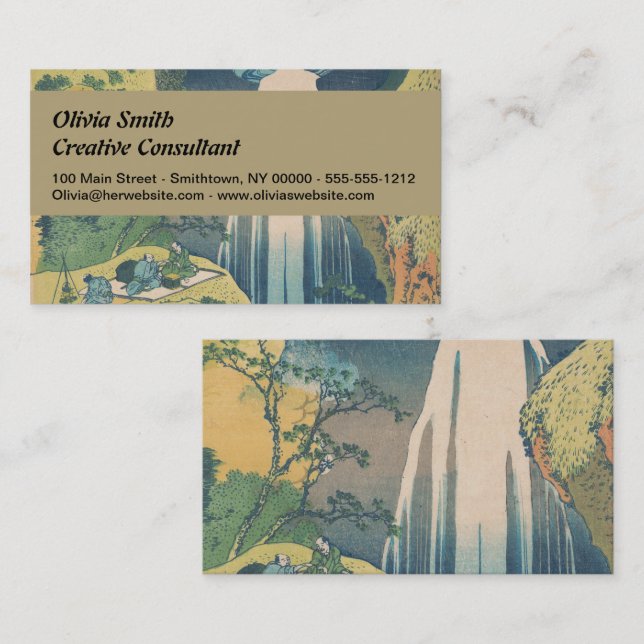 Carte De Visite Chutes d'Amida d'Hokusai Japon Cascade  (Devant / Derrière)