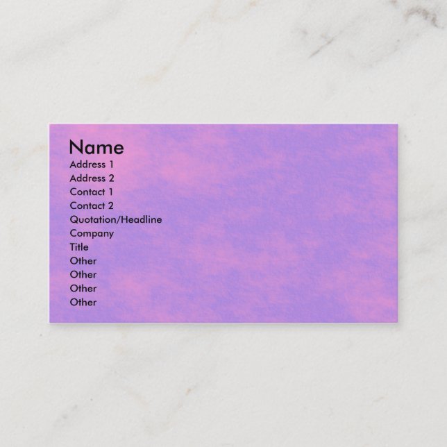Carte De Visite Ciel Alien (Devant)
