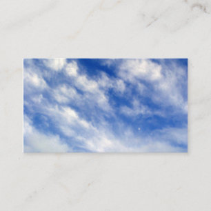 Carte De Visite ciel bleu avec des nuages blancs et moelleux