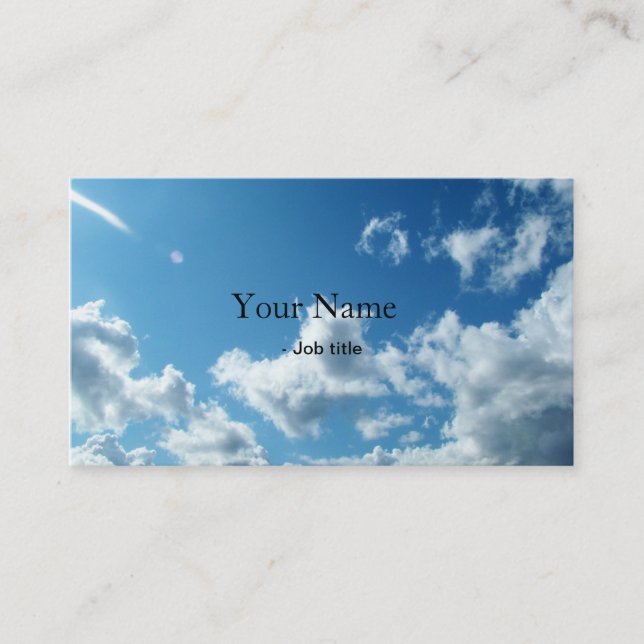 Carte De Visite ciel bleu et nuages blancs cotonneux (Devant)