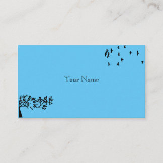 Carte De Visite Ciel bleu Oiseaux Arbres Feuilles Silhouette Natur