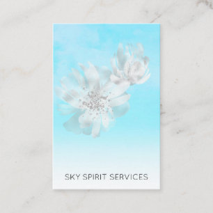 Carte De Visite *~* Ciel bleu QR Nuages Parties scintillant floral