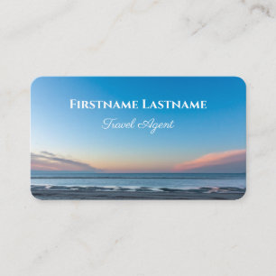 Carte De Visite Ciel bleu vibrant plage coucher de soleil océan ag