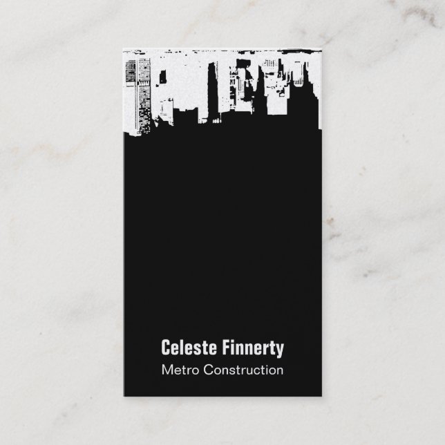 Carte De Visite Ciel de minuit Downtown Upside (Devant)