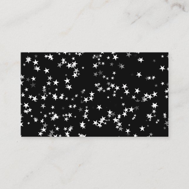 Carte De Visite Ciel Étoilé Luxueux Noir Élégance Astronomie (Devant)