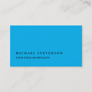 Carte De Visite Ciel moderne unique bleu minimaliste Plain