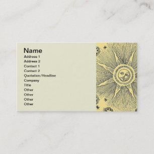 Carte De Visite Ciel Nocturne Antique Étoiles Solaires Zodiaque Mé