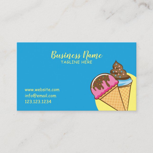 Carte De Visite Ciel unique Blue Sweet Glace Cones Frosting (Devant)