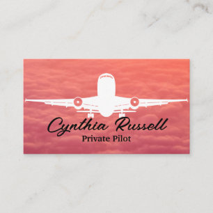 Carte De Visite Ciels nuageux   Logo Volant Avion