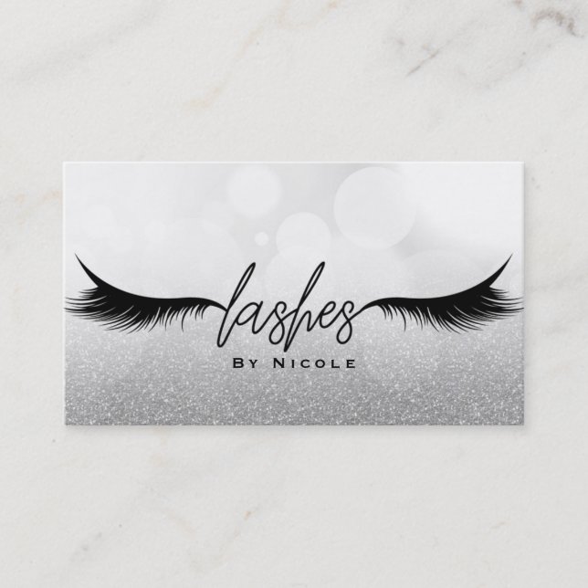 Carte De Visite Cils Extensions de cils noirs Maquillage Glamour (Devant)