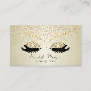 Carte De Visite Cils Faux Paillettes Diamants Brillants Élégants