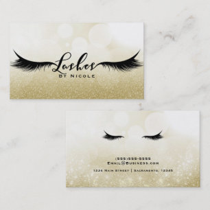 Carte De Visite Cils Gold Sparkle Glamour Cils Chic Maquillage