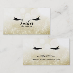 Carte De Visite Cils Gold Sparkle Glamour Cils Chic Maquillage