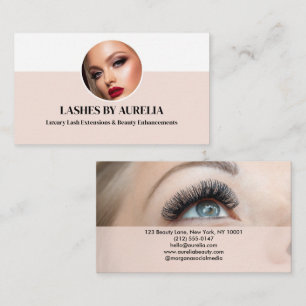 Carte De Visite Cils Modernes Photo Blush Rose