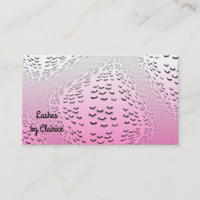 Carte De Visite Cils Rose Motif (Devant)