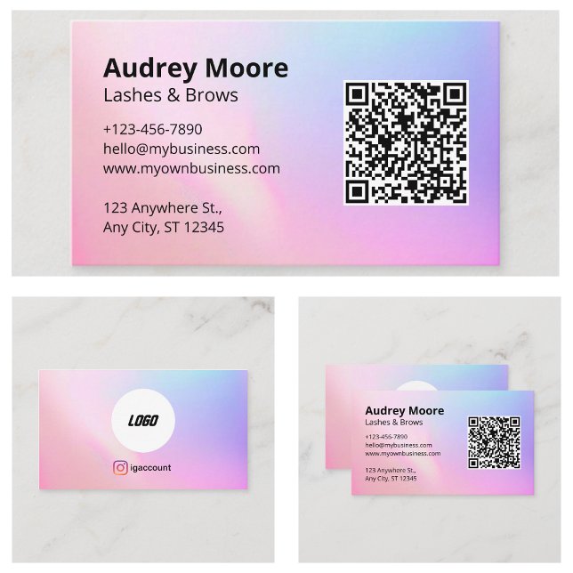 Carte De Visite Cils Sourcils Technicienne de cils professionnelle (Lashes Brows Professional Lash Tech Business Card
)