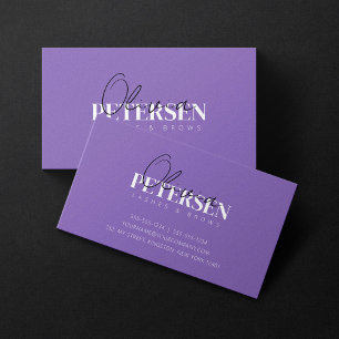 Carte De Visite Cils Sourcils Violet Tendance Minimaliste Élégant