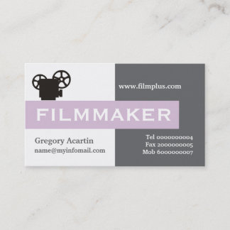 Carte De Visite Cinéaste gris, blanc, violet de chardon