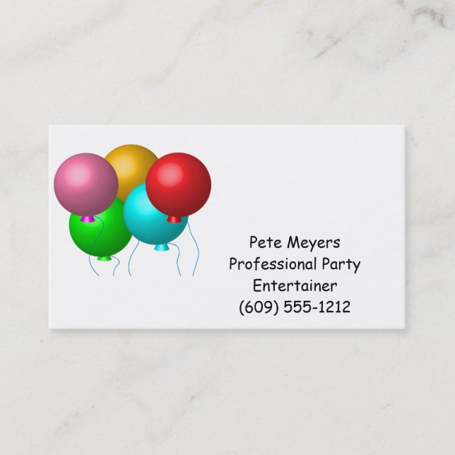 Carte De Visite Cinq ballons d'anniversaire (Devant)