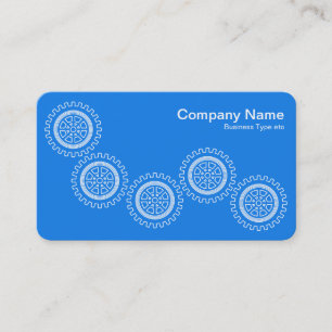 Carte De Visite Cinq engrenages - Bleu ciel - Dos gris