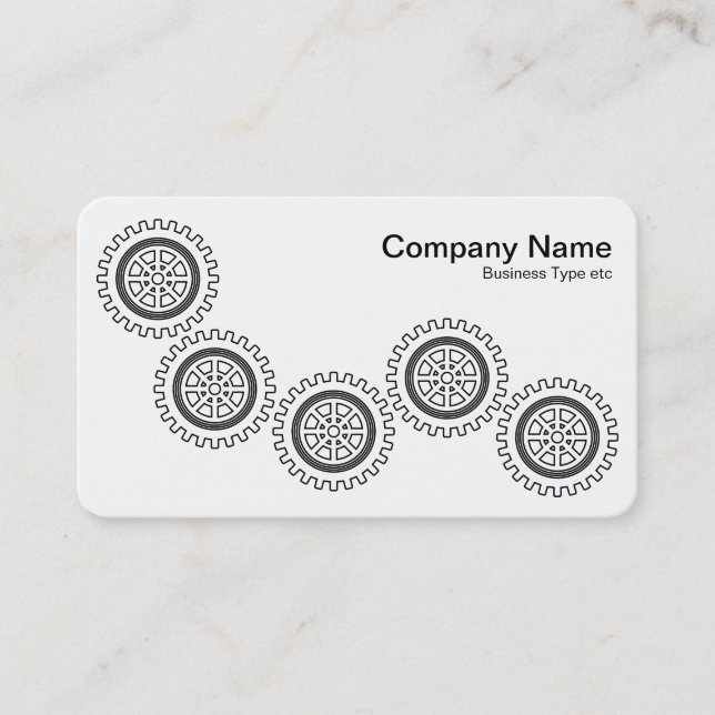 Carte De Visite Cinq engrenages - Noir et Blanc (Devant)